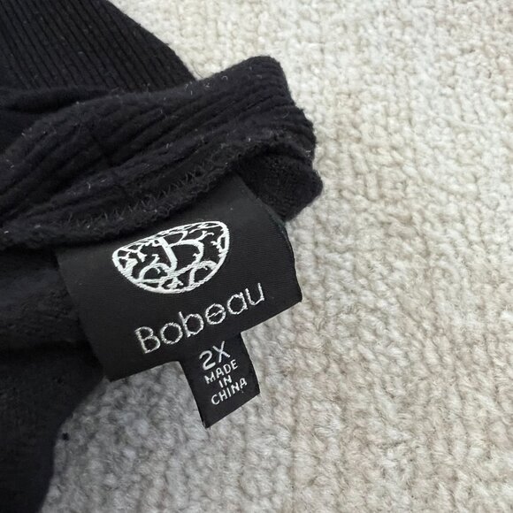 Bobeau Open Front Black Knit Cardigan 2X - Picture 2 of 10